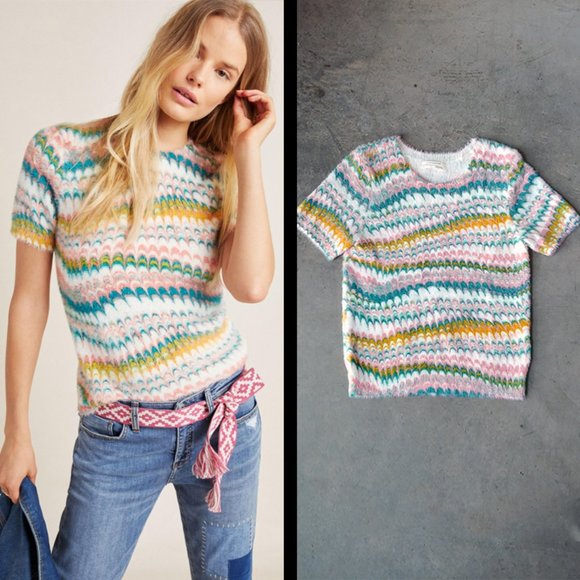 Anthropologie Tops - Anthropologie Marbled Sweater Tee medium